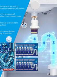 12pcs Drain Cleaner Effervescent Tablets, Dissolve Toilet, Sink And Kitchen Drain Clog, Deodorize - Solid State - View 5