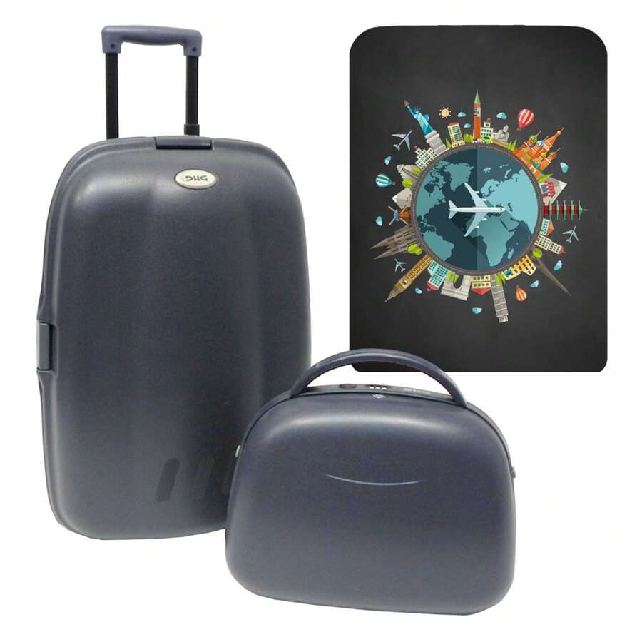 Well Home Trolley Suitcase Set + ABS Toiletry Bag INCLUDES A "Flying