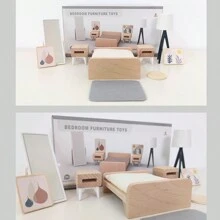 Accessoires pour maison de poupées - Mobilier imitant le miniature, ensemble DIY, mini cuisine, salon, chambre, salle de bain, villa en bois, accessoires de cuisine, cadeau d'anniversaire/Noël, scène de jeu micro-alimentaire, décoration de meubles miniatures - Multicolore - Voir 17