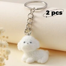 Chaveiro fofo de cachorrinho para bolsas, ideal para mulheres, homens, meninas e senhoras. Chaveiro estiloso com animais, perfeito para donos de cães ou amantes de animais. Chaveiro de liga metálica para casais, ideal para bolsas, chaves, celulares, mochilas, chaves de carro e carteiras. Ótimo presente de aniversário para amigos, para você mesmo, para namorado(a), para o Natal, para presentear professores e irmãs. - Branco - Ver 20