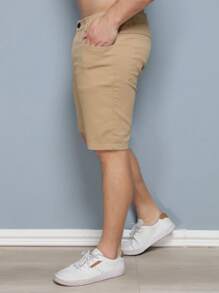 Men Denim Shorts - 棕色 - 查看 5
