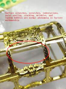 1pc European Style Mini Treasure Box, Wedding Candy Box, Gold Gift Box Suitable For Making Wedding Gifts, Creative Gift Storage Box - Gold - View 6