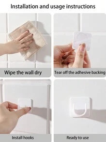 1pc Adjustable Telescopic Rod, White Scalable Towel Rod For Household - White - View 8