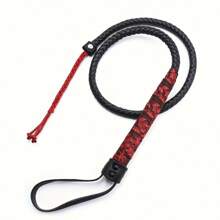 1pc PU Leather Riding Whip - Universal Size Horse Whip, For Western Farm Use, Effective For Horse Training And Control - Durable Equestrian Equipment - Red - View 10