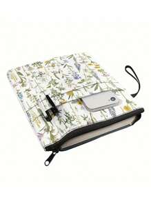 Stilvoller Blumen-Leinwandbuchteinband mit Reißverschluss, waschbar für 11.8" X 9" Lehrbücher und Taschenbücher, wasserabweisend und leicht zu reinigen, Rückkehr zur Schule, Schulmaterial - Verschiedenfarbig - Übersicht 1