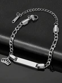 1 pièce Bracelet en acier de titane avec pendentif papillon personnalisé gravé en or et argent - élégant et charmant, convient pour un port quotidien ou en cadeau pour la Saint-Valentin, l'anniversaire, l'anniversaire de mariage