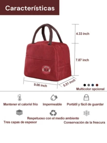 Thermal Lunch Bag Portable Food Bag Multi-Color 1 Piece - Purple - View 4