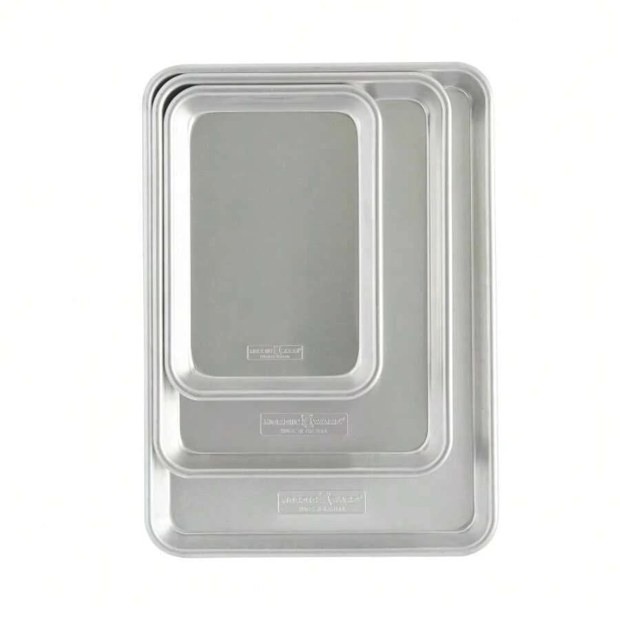 Naturals 3 Piece Aluminum Sheet Pan Set With Jelly Roll, Quarter Sheet
