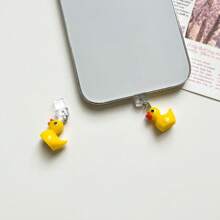 新款经典可爱款小鸭子 iPhone 防尘塞 Type-C 防尘塞 Android 手机防尘塞 - 小黃鴨手機充電口防塵塞 - 查看 2