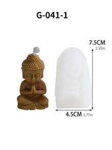1pc Buddha Meditation Mold, Home Decor DIY Fragrance Stone, Plaster Buddha Statue, Candle Silicone Mold