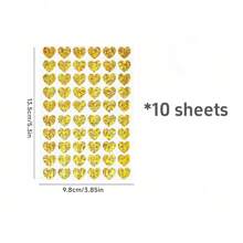 10 Sheets Laser Heart Stickers Pack Mini Color Love Self-Adhesive Marker Notes Decoration For Diary Album Valentine's Day Back To School