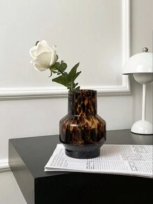 1 件创意设计优雅客厅门厅复古装饰、艺术餐桌配件、玳瑁玻璃花瓶、水培鲜花花瓶 - 彩色 - 查看 12