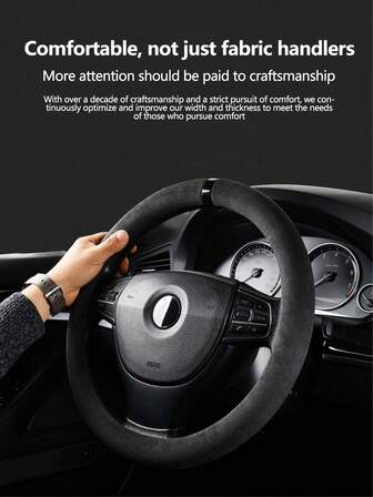 1pc Fuzzy Steering Wheel Cover For Car, Anti-Slip Round Steering Wheel Protector