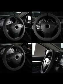 1pc Fuzzy Steering Wheel Cover For Car, Round Shaped Anti-Slip - Multicolor - View 5