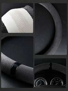 1pc Fuzzy Steering Wheel Cover For Car, Round Shaped Anti-Slip - Multicolor - View 6