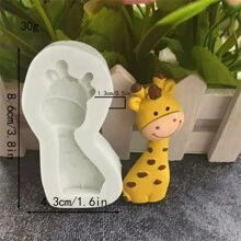 Khuôn làm bánh sô cô la fondant hình động vật hoạt hình bằng nhựa silicon mềm - Màu be - Xem 19