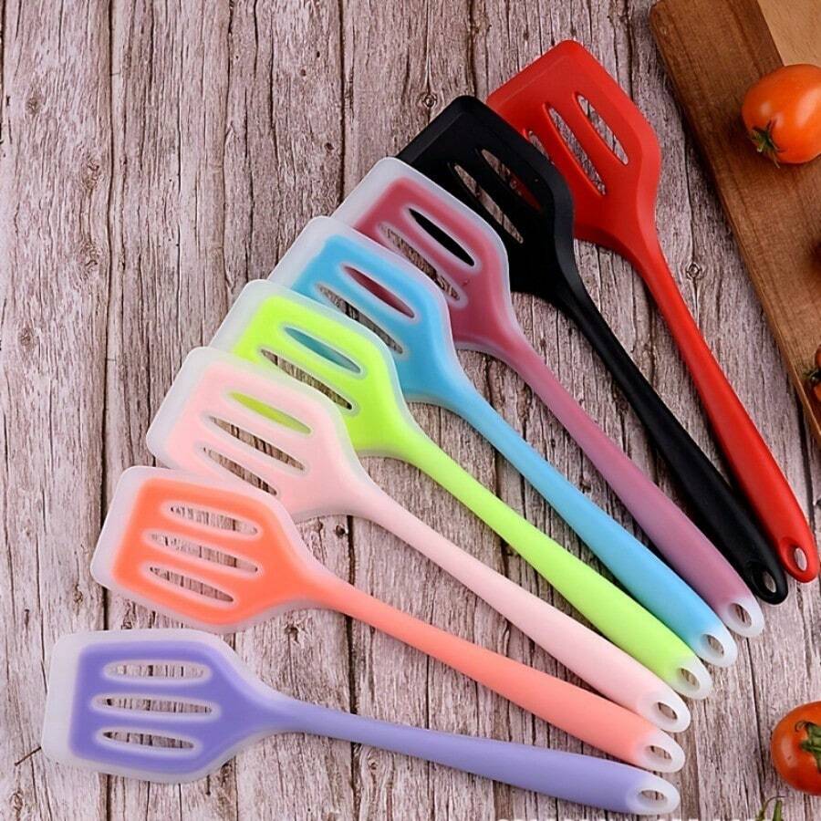 1pc Premium Large Silicone Cooking Shovel - Non-Stick, Leak-Proof & Durable - Perfect For Pizza, Fish & More, Ultra-Flexible & Long-Lasting - Multicolor - View 1
