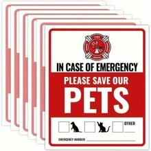 Waterproof UV-Resistant Pet Emergency Rescue Sticker, High Visibility, Easy To Apply, Suitable For Fire And Emergency Situations To Protect Our Cats And Dogs. Firefighters Will Use Warning Stickers To Rescue Our Loved Ones From Windows, Doors Or Houses. Essential Pet Supplies, Pet Safety Warning Sticker, Waterproof Fire Rescue Warning Sticker, Valentine's Day Pet Supplies, Ramadan - Multicolor - View 13