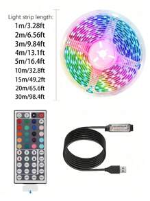 5V Rgb5050 Dải đèn LED Với USB & 44 Chìa khóa Hẻo lánh , Đầy màu sắc TV Bối cảnh Ánh sáng đèn trang trí Đối với Phòng khách , Phòng ngủ Bầu không khí Đèn - nhiều màu - Xem 10
