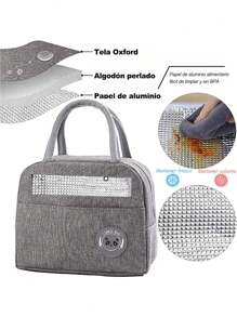 Bolsa de Almuerzo Térmica Bolsa Para Alimentos Portátil Varios Colores 1 pieza - Negro - Ver 8