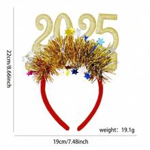 4 paquets de bandeaux de Noël et du Nouvel An 2025, accessoires de cheveux festifs pour fête, décoration de paillettes et de tinsels, en plastique, pièces de cheveux de fantaisie non électriques pour les célébrations du Nouvel An et les événements de cosplay, meilleurs cadeaux
