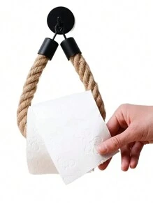 1/2pcs Jute Rope Toilet Paper Towel Holder, Wall Mounted Bathroom Paper Dispenser, Tissue Box Organizer, Bathroom Accessories - Iron Paper Holder - View 11