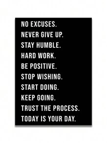 1 Stück, optionaler Rahmen, inspirierendes, motivierendes Wandkunstplakat - positive Zitate für Büro, Fitnessstudio, Dekor für Zuhause - Aufmunterungsgeschenke - positive Sprüche für Wanddekoration - Unternehmer Wandkunstbild