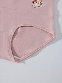 4 件套女士高腰柔软舒适圣诞老人印花内裤套装 - 彩色 - 查看 6