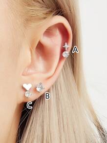 1 Stück minimalistische Mode Titan-Stahl Ohrstecker, geeignet für den täglichen Gebrauch von Frauen