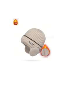 Thick Thermal Lined Beanie Hats, Unisex Solid Color Knitted Hat, Winter Warm Ear Protection Caps For Men, New Design Winter Hat