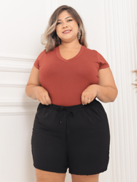 Shorts Feminino Plus Size Duna Verão Saída de Praia Leve Soltinho Cintura Alta