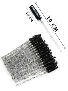 100支/包 一次性粉色+黑色睫毛膏刷、眉刷、迷你化妆刷 - 彩色 - 查看 5