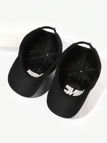 2 chiếc mũ bóng chày gió ấm áp thêu chữ King And Queen phong cách đường phố bằng polyester, thích hợp cho mùa xuân, hè, thu và đông - màu đen - Xem 3