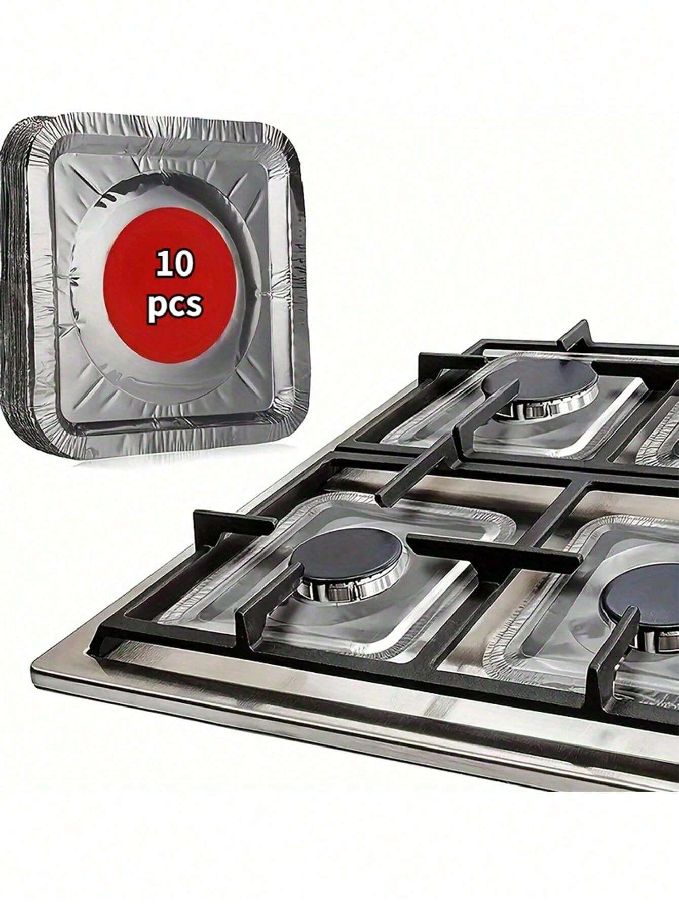 10pcs Disposable Aluminum Gas Stove Liner Heating Gas Stove Greaseproof