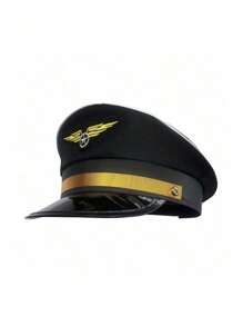 1 Peça Gorro de Piloto de Aeronave, Boné de Capitão, Acessório de Fantasia de Comissária de Bordo para Festa de Festival