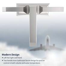 2-Handle Heavy Duty Bathroom Faucet With Drain And Supply Kits, Modern Style Lavatory Deck Mounted Faucet Brushed Nickel 4001-NP[Unable To Ship On Weekends, Please Place Orders With Caution] - 銀色 - 查看 3