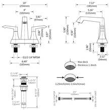 2-Handle Heavy Duty Bathroom Faucet With Drain And Supply Kits, Modern Style Lavatory Deck Mounted Faucet Brushed Nickel 4001-NP[Unable To Ship On Weekends, Please Place Orders With Caution] - 銀色 - 查看 7