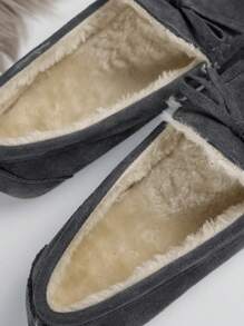 Thermal Lined Women Moccasin Flats, Warm Princess Slip-On Loafers For Winter