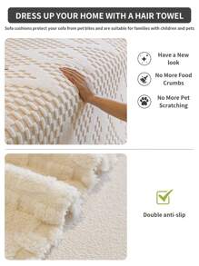 1 Vỏ bọc ghế sofa lông cừu mềm mại mùa đông, 1234 chỗ ngồi, Chống bụi bẩn cho thú cưng, Phong cách hiện đại, Vỏ bọc bảo vệ ghế sofa toàn diện, Sử dụng cho mọi mùa, Vỏ bọc chống bụi cho đồ nội thất - Màu be - Xem 5