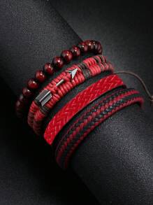 4pcs/set Fashionable Arrow Decor Bracelet For Men For Daily Decoration For A Stylish Look - Multicolor - View 1