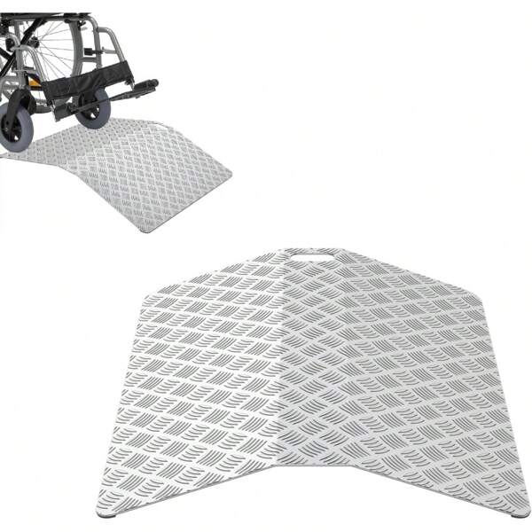 LILIIN Türschwellenrampe Rollstuhlrampe Schwellenrampe,Aluminium Rampe Rollstuhl, Schwellenbrücke rutschfest Tragbare mit Griffe,Tragfähigkeit 270 kg