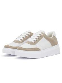 Macerata Women's Casual Platform Sneakers Minimalist White Classic Comfort For Modern Everyday Wear - Grey - View 3