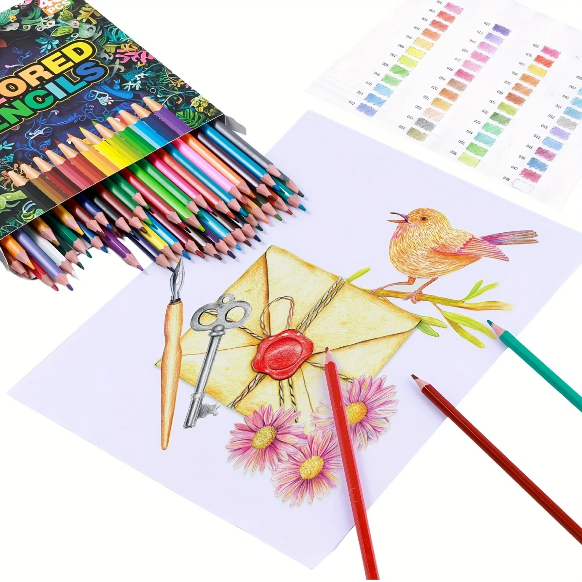 KALOUR 48 Colored Pencils, Easy Sharpening Colored Pencil Set For
