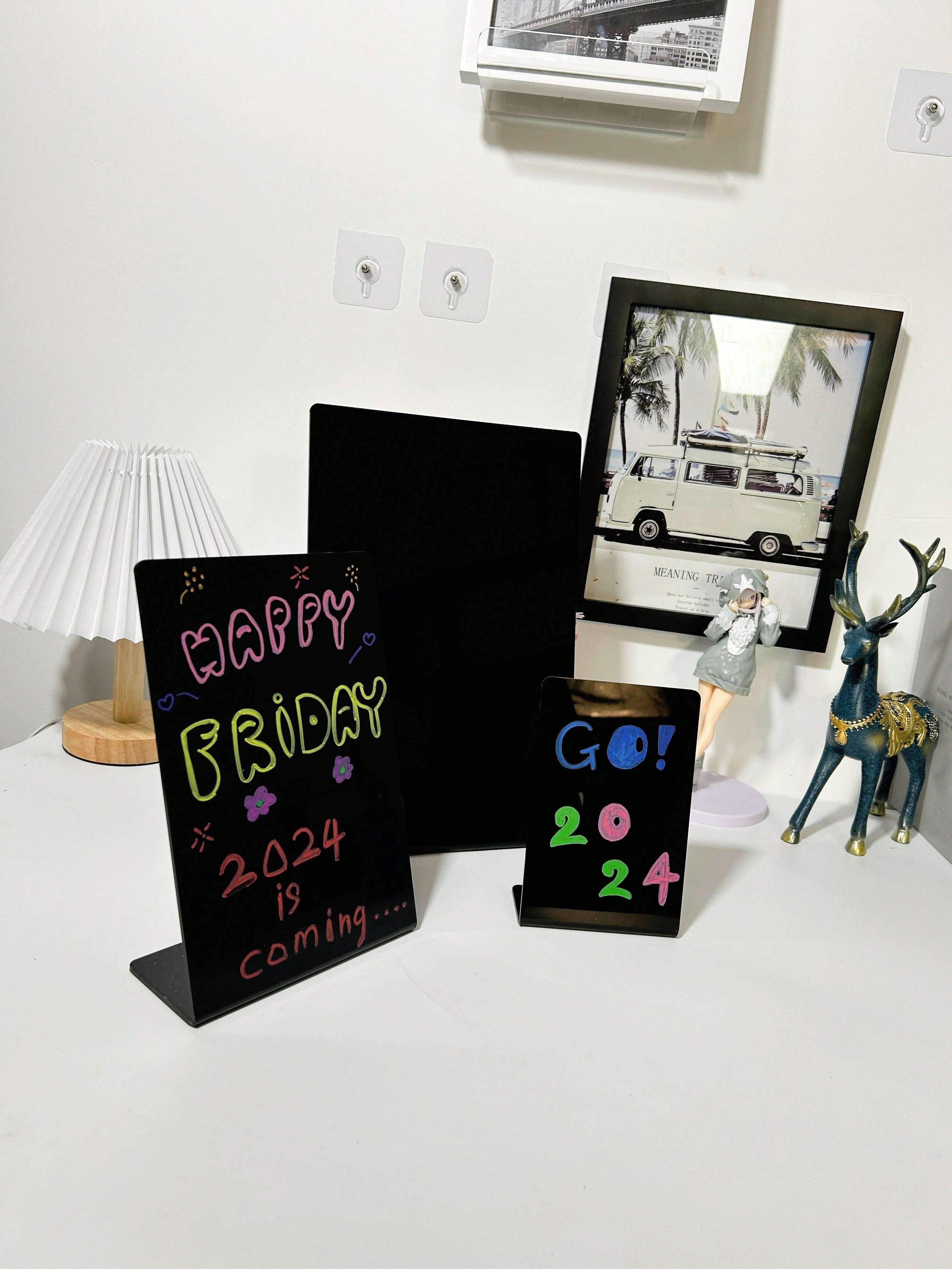 LShaped Blackboard Signboard, Acrylic Blackboard Buffet Label, Small