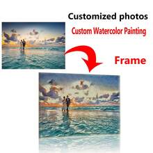 1 Tấm Poster Canvas Tùy Chỉnh Đóng Khung Phác Thảo Tranh Màu Nước - Nghệ Thuật Treo Tường Cá Nhân Hóa Cho Gia Đình, Đám Cưới Và Kỷ Niệm, Trang Trí Phòng, Áp Phích Nghệ Thuật Treo Tường, Trang Trí Phông Nền Ghế Sofa Phòng Khách, Trang Trí Hành Lang Tiền Sảnh, Trang Trí Nhà Cửa, Trang Trí Phòng Ngủ, Trang Trí Phòng Tắm, Trang Trí Phòng, Trang Trí Văn Phòng, Trang Trí Trường Học, Quà Tặng Nghệ Thuật - Nhiều màu - Xem 1