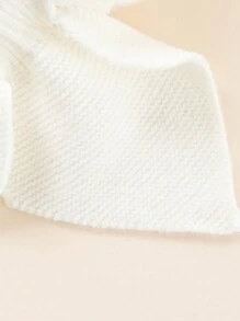 1pc Kids & Youth Plush Scarf, Suitable For Everyday Use - White - View 3