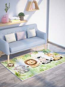 Rug Living Room Bedroom Children's Fun Belgian Kids Baby Rubberized Non-Slip Boy Girl  Savanna Green Soft - 綠色 - 查看 2