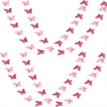 1 件彩色蝴蝶悬挂花环 3D 纸旗横幅适用于派对装饰、婚礼生日圣诞节家居装饰彩虹