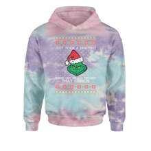 One Hundred Percent That Gr-Nch Ugly Christmas Youth-Sized Hoodie - 紮染棉花糖 - 查看 1