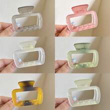 1 cái/6 cái Kích thước nhỏ, Màu sắc cổ điển, Kiểu dáng đa năng, Kẹp tóc Acrylic vuông mờ, Phụ kiện tóc thanh lịch và thời trang cho nữ, Thích hợp cho cuộc sống hàng ngày, Tiệc tùng, Giải trí, Công việc, Du lịch, Giặt giũ, Trang điểm - Nhiều màu - Xem 9